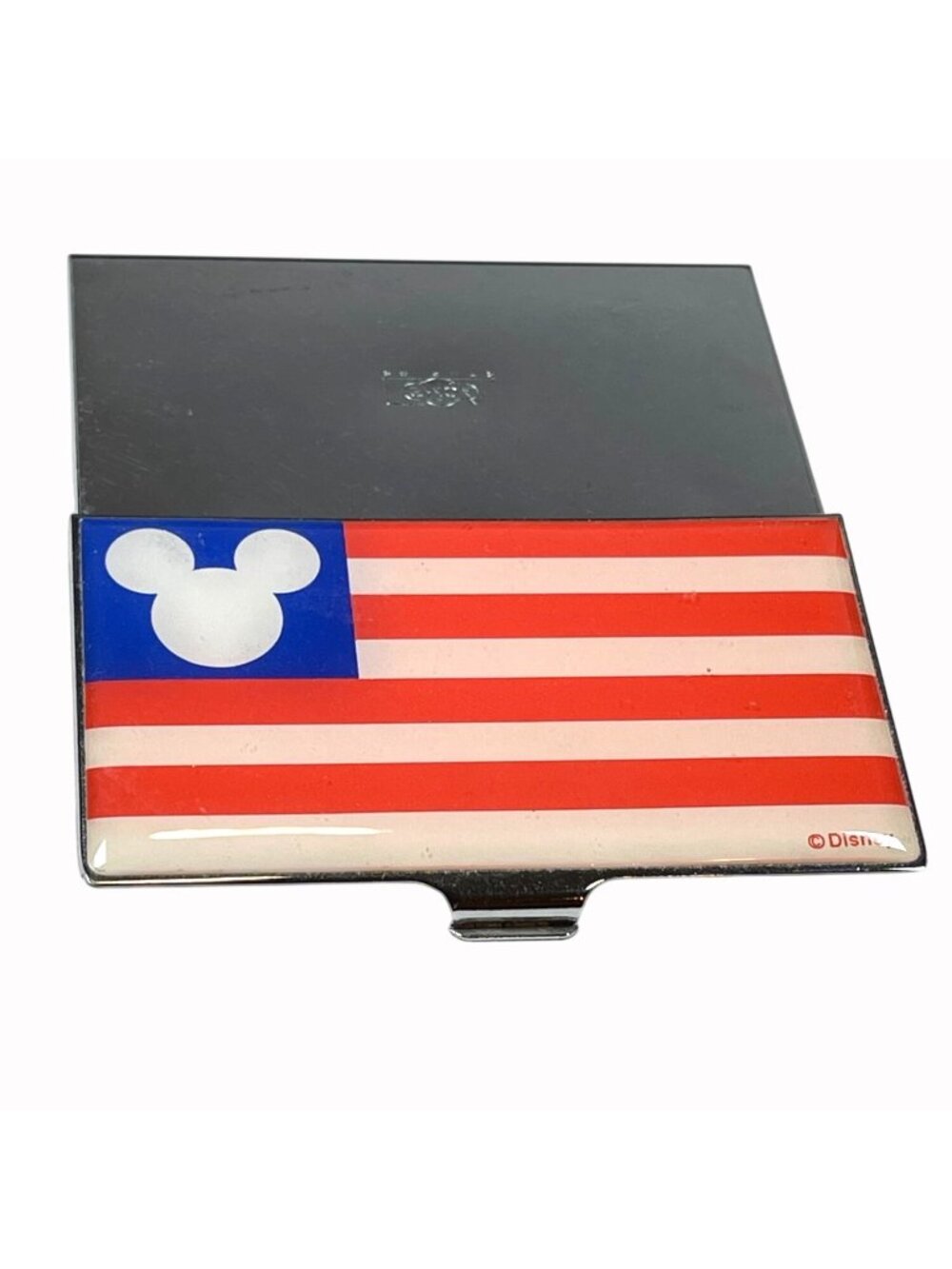 Vintage Disney Mickey Mouse Patriotic American Flag Business Credit Card Case - Picture 4 of 14